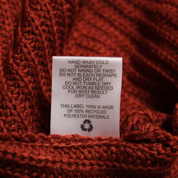 Stitch Fix Lattice Cardigan Rust Orange Chunky Knit Open Front Sweater Size S - Picture 9 of 12